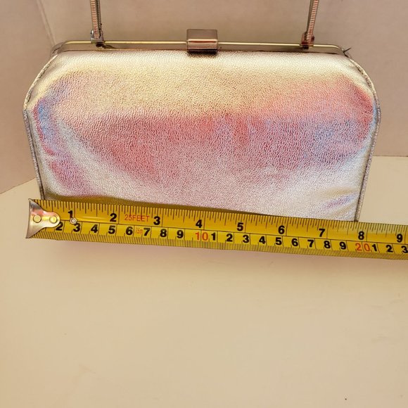 Vintage Silver Handbag with Silver Trim and Handle - Picture 6 of 10